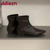 Mode Schuhe mit Höhenerhöhung Damen Ballerinas Stiefeletten Damenmode Spitz Zehenbereich Moderne Damen Kurze Stretchstiefel Schuhe Dame