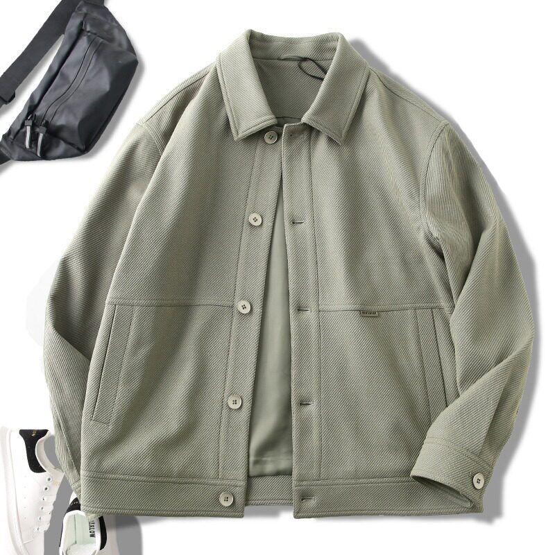 Japanese Style Overalls Men's Windproof Polo Collar Jacket Spring and Autumn Retro Trendy American Casual
