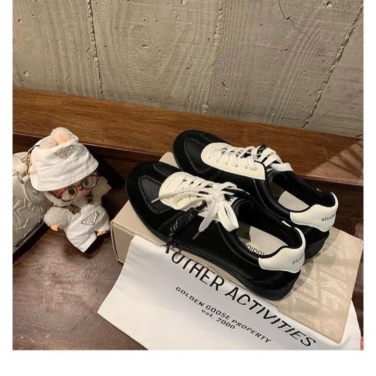 Sheepskin version~ Color matching comfortable inner height increase German training shoes women's new retro platform Forrest Gump shoes sports and