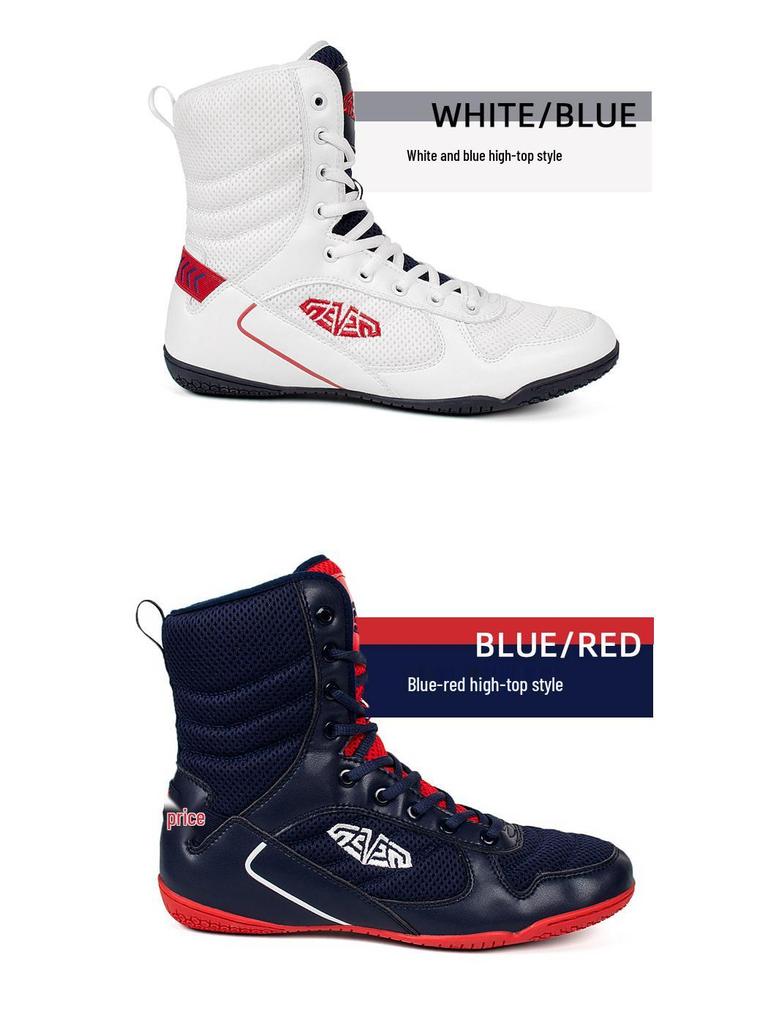 Breathable Non-Slip Wrestling & Boxing High-Top Shoes (Sizes 36-45) - Durable and Versatile for Fitness Training