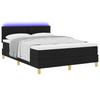LED Boxspring Bed with Headboard Black 140 X 200 Cm Fabric