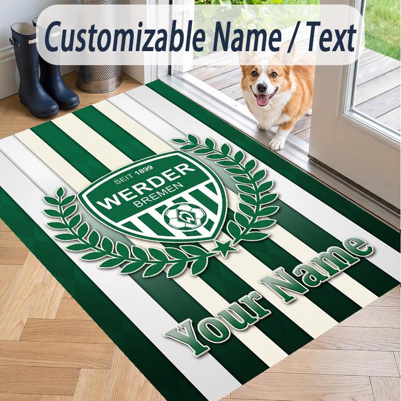 Custom Text Printed Rug Werder Bremen FC Non Slip Floor Carpet For Home Room Decor