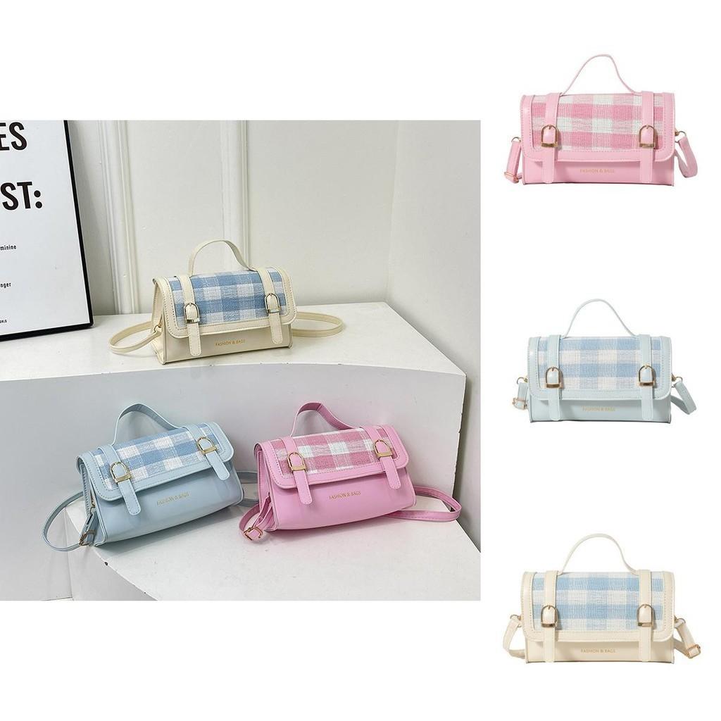 Stylish Urban Chic Plaid Handbag For Women 2024 Trendy Color Block Shoulder Bag