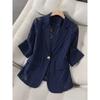 Spring New Women's Elegant Solid Color Fashion Lace Splicing Blazer Coat Casual Outerwear