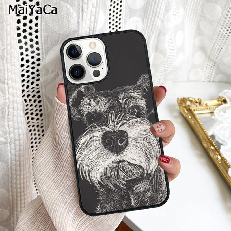 Lovely Dogs Schnauzer Phone Case Cover For iPhone 17 Air 16 16e 15 plus 11 12 13 14 pro max shell coque