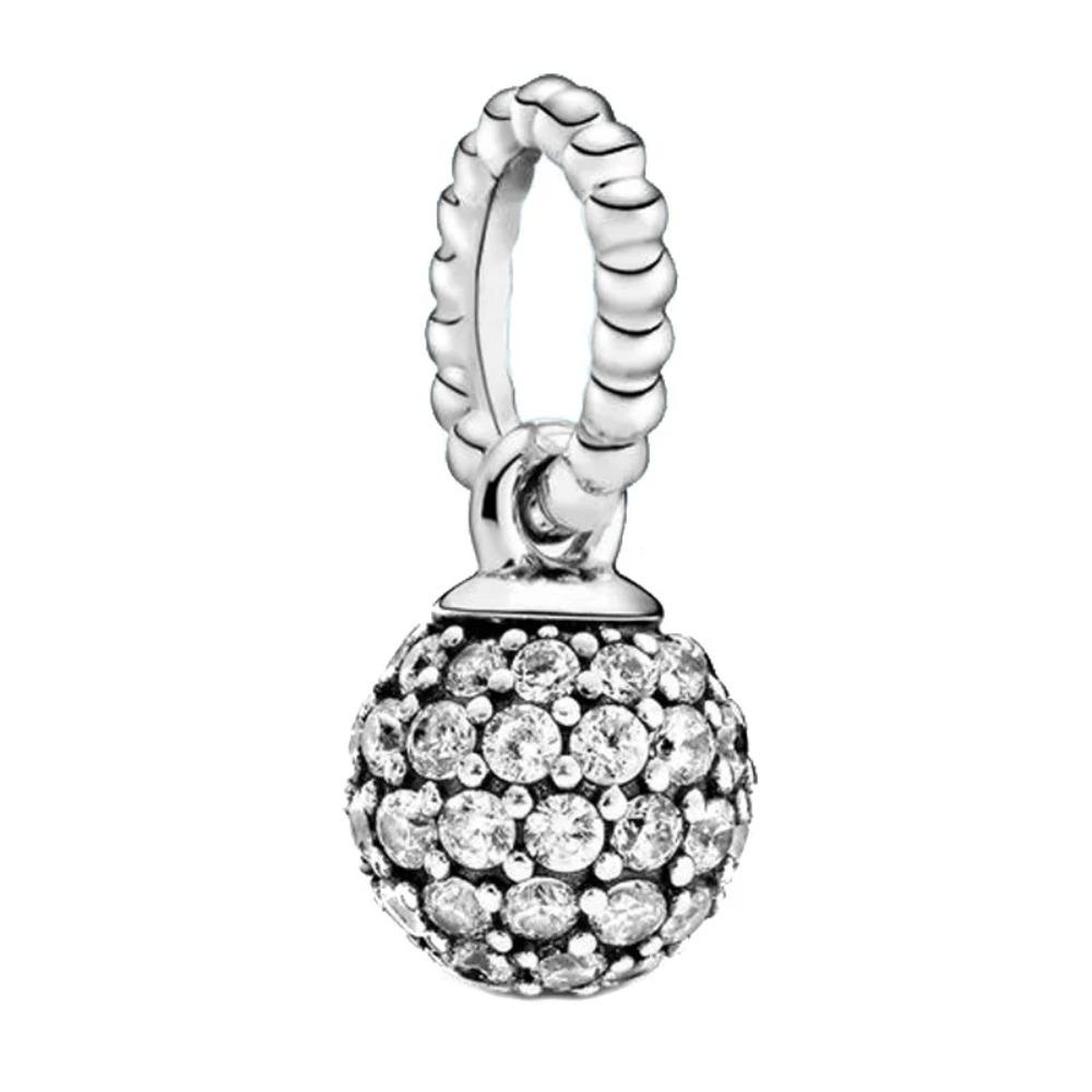 925 Silver Bow Globe Snowflake Charm Pendant DIY Jewelry Gift For Women Fashion Bracelet Accessories