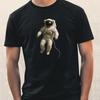 T-Shirt Men Astronaut Floating In Space Motif Cotton Size S To 5XL