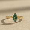 Vintage Marquise Moss Agate Ring, Sterling Silver Stacking Promise Ring