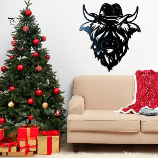 

Металлическая голова коровы, украшение для стены, открытый сад, металлическая стена, художественная железная полая шляпа, бант, подвесной орнамент для крупного рогатого скота, подвеска с знаком приветствия A