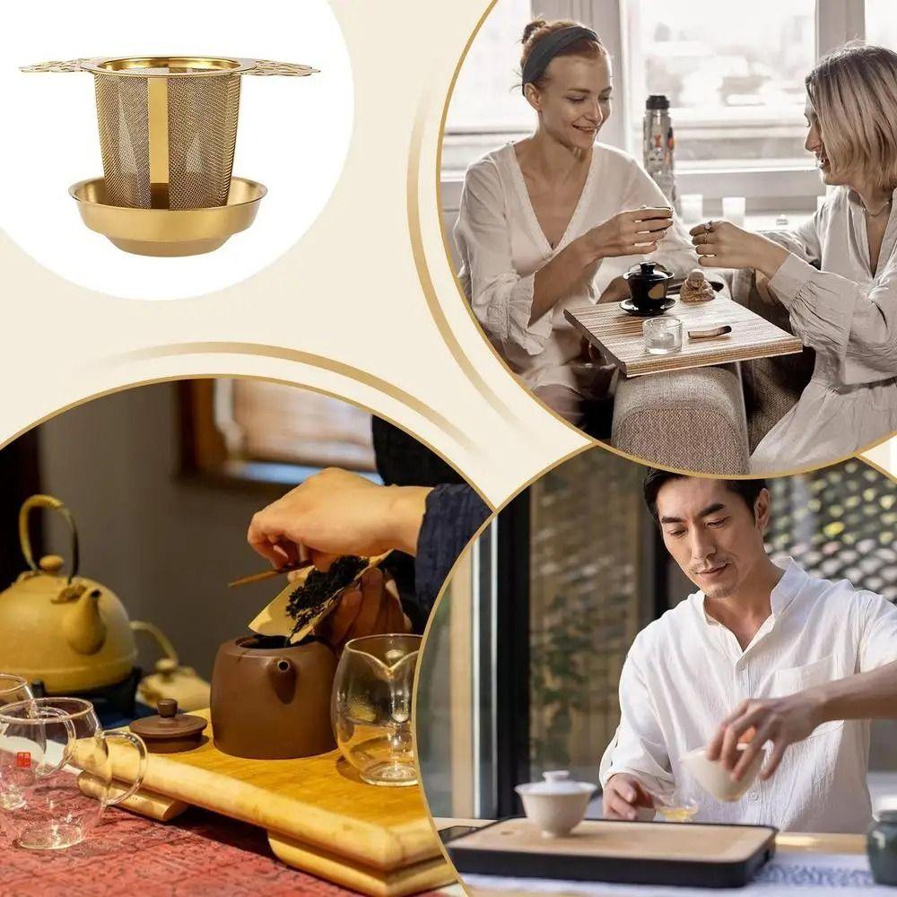 Fine Mesh Tea Strainers Double-layer Coffee Filter Sieve Double Ear Tea Infuser  for Teapots