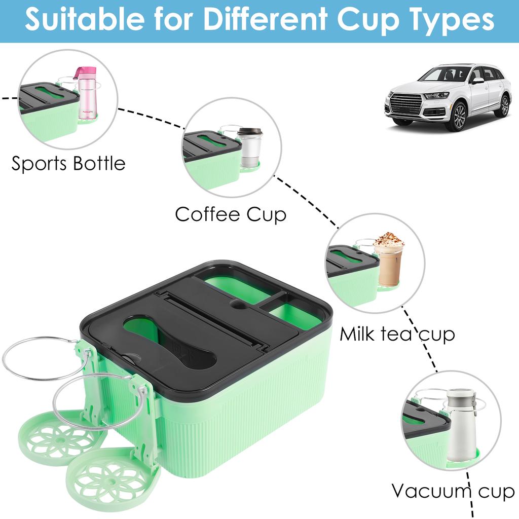 Auto Mittelarmlehne Aufbewahrungsbox mit 2 klappbaren Getränkehaltern Multifunktional Universal Auto Armlehne Taschentuchbox Autoinnenraumzubehör