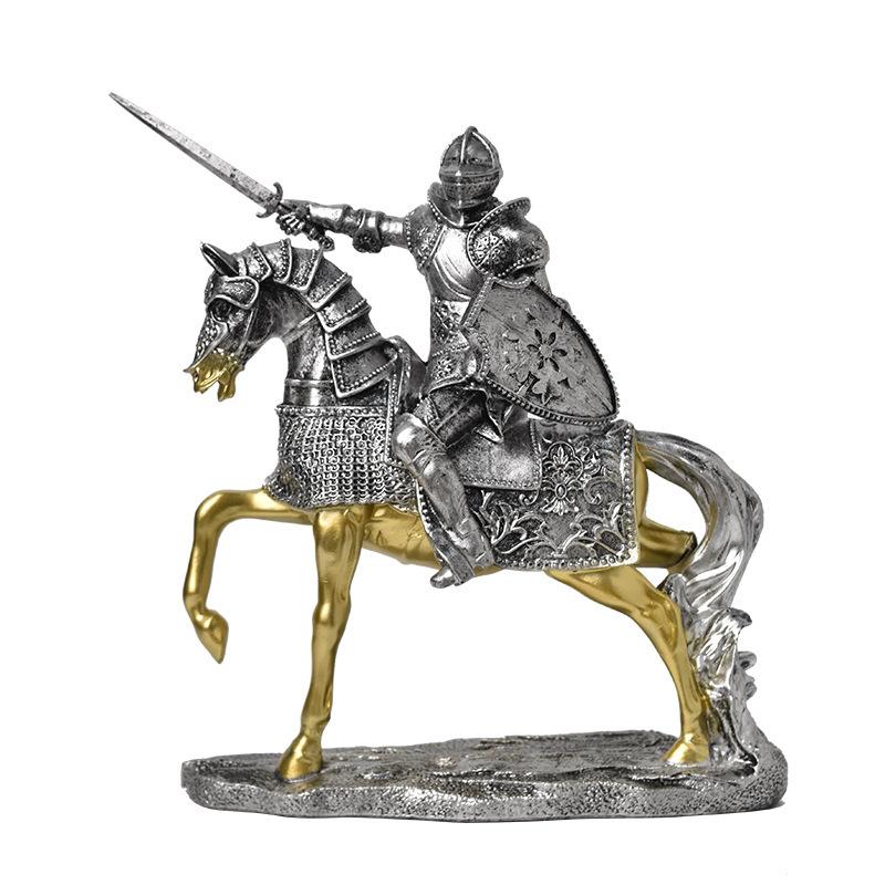 Nordic Retro Guard Resin Knight Ornament Creative Home Living Room Office Crafts Ornament