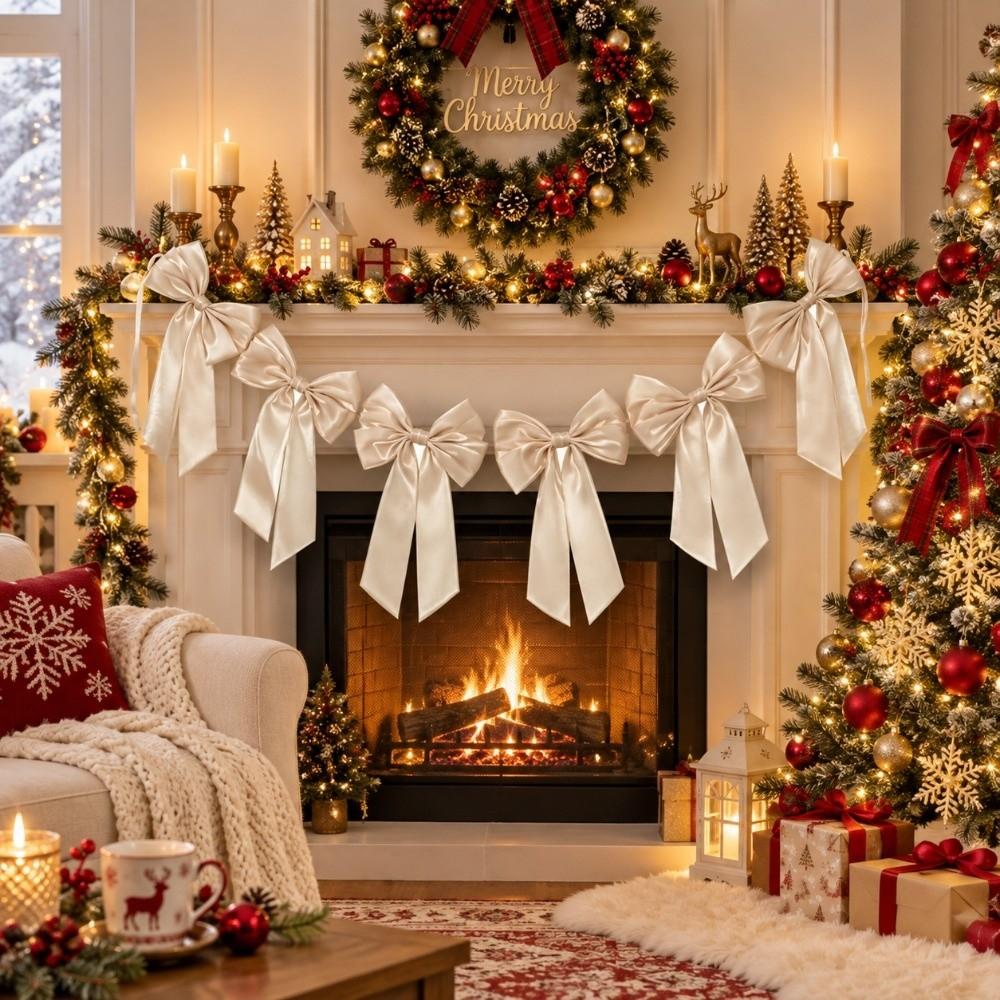 Home Ornaments Bowknot Hanging Garland Large Christmas Tree Decoration Kids Birthday Party