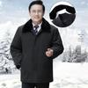 Mid-length Men's Winter Jacket: Warm, Thickened Cotton with Velvet, Genuine Product for Middle-aged and Elderly.