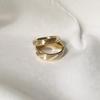 Titanium Steel Couple Rings Gold Color Simple Design Twisted Pattern Matching Rings for Couples