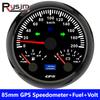 Ized 85mm 3 IN 1 Gauge 120kmh 200km/H GPS Speedometer+Fuel Level Meter+Voltmeter VOLT For 12V 24V Car Marine Boat Truck