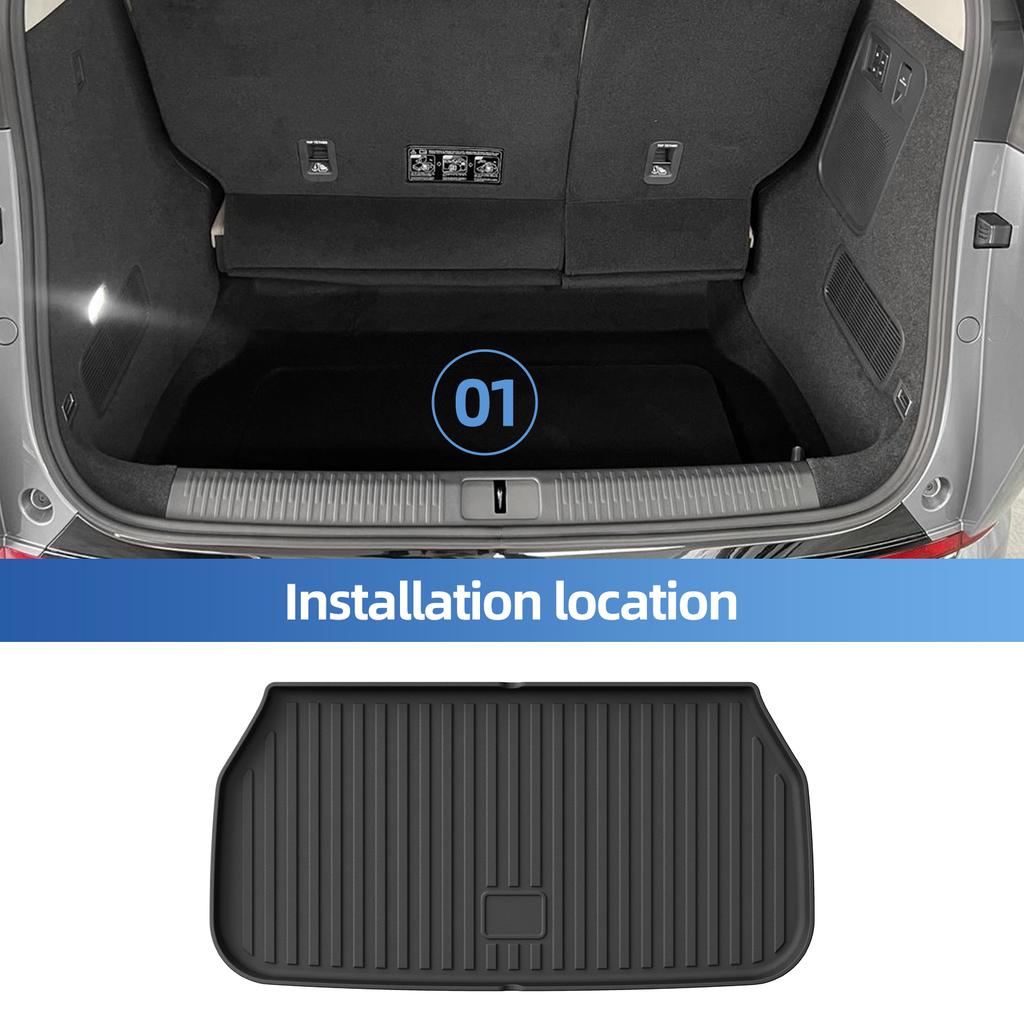 Smabee for Xpeng X9 2026 7Seat Car All Weather Floor Mats Cargo Liner Trunk Pad TPE Interior Accessories Black