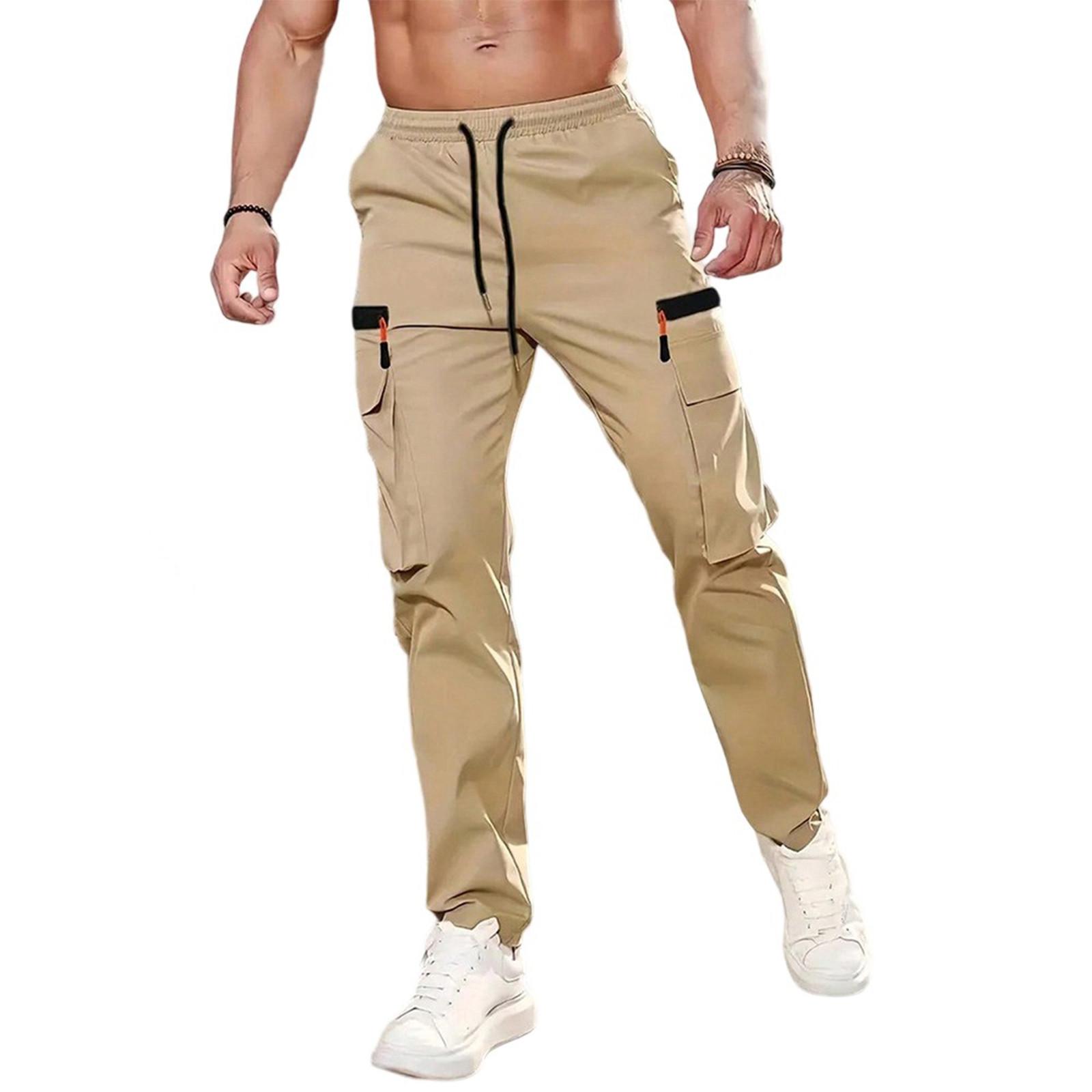 

Мужские спортивные повседневные брюки для бега, легкие походные рабочие брюки, уличные брюки XL хаки
