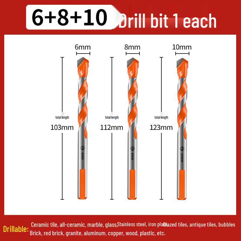 Tiangong Alloy Triangle Drill Bit for Concrete, Tile, Glass, & Cement - 6-12mm