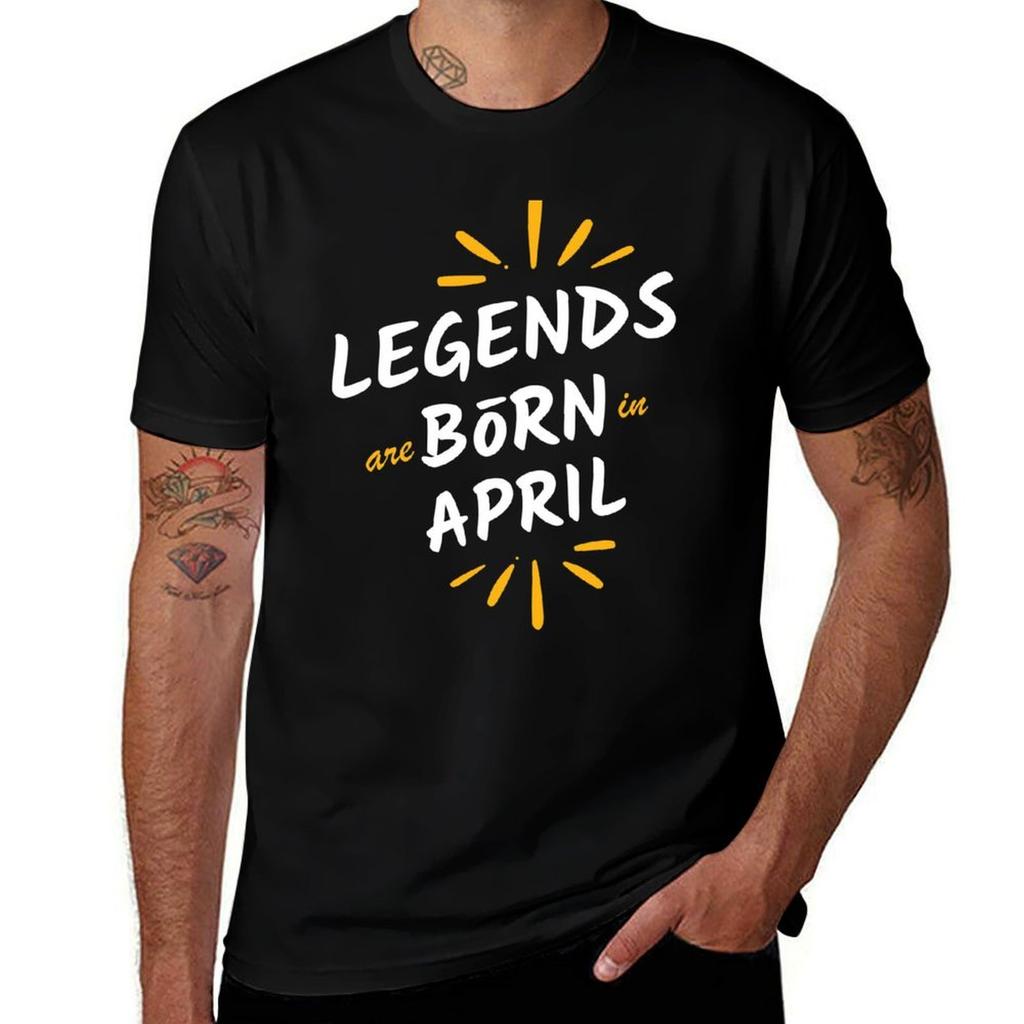 Legends Are Born In April Birthday T-Shirt Plus Size Lightweight Top