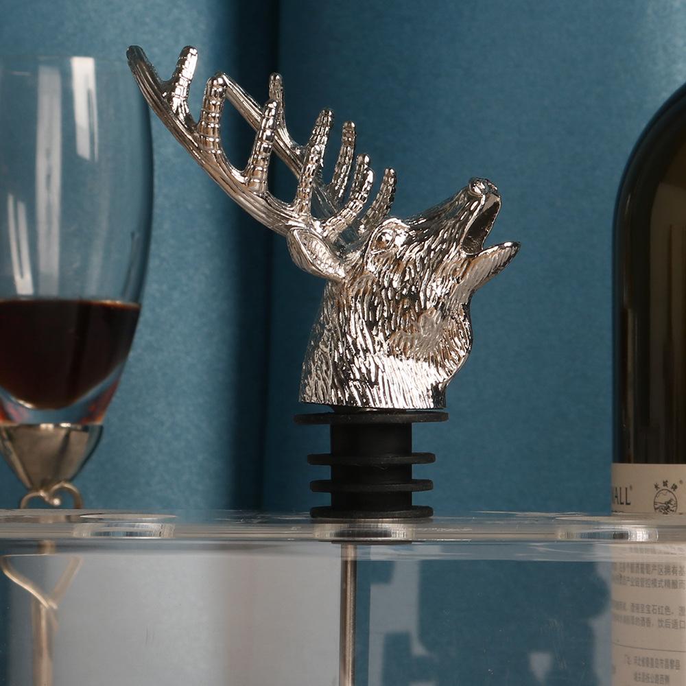 Stainless Steel Wine Bottle Stopper Deer Elk Lion Wine Mouth Pourer Kitchen Tools Bar Decor Accessories