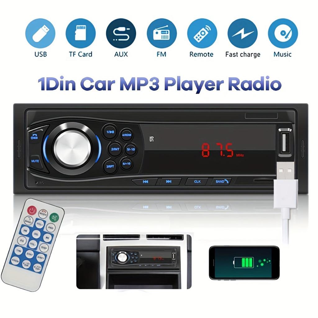 Single Spindle Car Bluetooth MP3 Player Car 12PIN Interface Hands Free Communication Radio USB Port