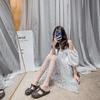 Buty z dziurami damskie lato nowe sandały galaretkowe wersja koreańska modne płaskie antypoślizgowe buty plażowe słodkie sandały uczennicy