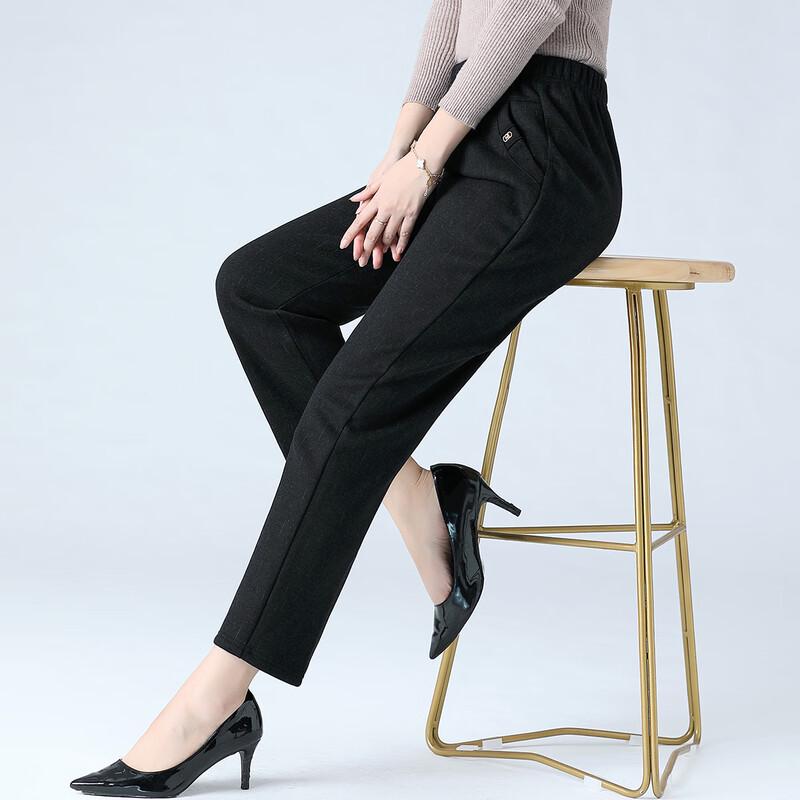 Women's Thickened Velvet Lined Elastic Waist Casual Pants