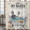 Halloween Shower Curtain, Vintage Gothic Spooky Funny Skull Skeleton Get Naked Bathroom Curtain Home Decor Waterproof Fabric