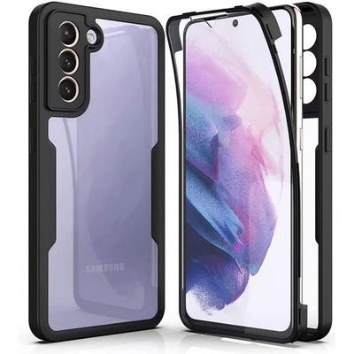 Etui - Booling - dla Samsunga Galaxy S21 - Czarne - Sztywne - Ochrona 360° Odporne na zarysowania