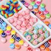 Japanese Macaron Lollipop Bead DIY Charm Set: Childlike Striped Round Beads for Phone and Bag Accessories
