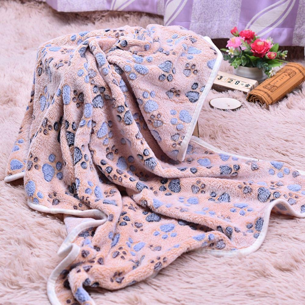 Winter Cat Bed Flannel Fleece Pet Mat Sleeping Pad Soft Warm Dog Blanket