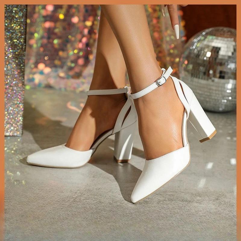 Modă Femei Pantofi Noi Piele Moale Albă Tocuri Înalte Fundiță Drăguță Elegante Sexy Pantofi cu Decupaje la Vârf Ascuțite pentru Petrecere Nuntă Banchet