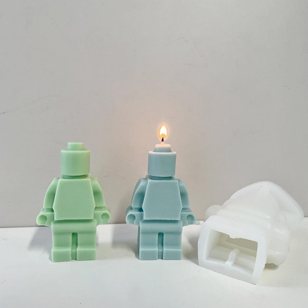 DIY Robot Silicone Candle Mold Creative Concrete Gypsum Chocolate Baking Mold Home Decoration Christmas Gift Craft Supplies