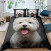 Roztomilý a kriminální potisk psa a kočky Povlak na přikrývku Měkký a pohodlný Povlak na peřinu Povlak na polštář Ložní souprava Dětský dárek 3 kusy