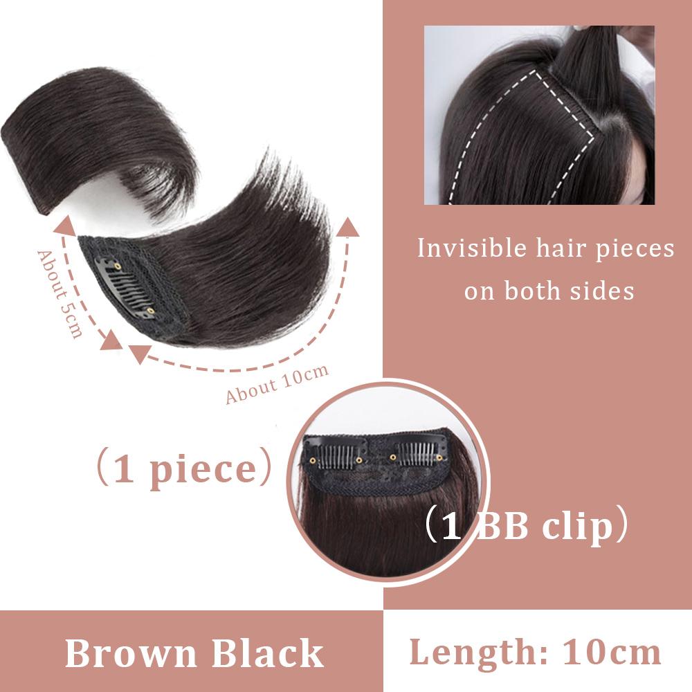 Bybrana One Card Cushion Hair Piece Voluminous Hair Black Brown Invisible Natural Synthetic Hair Wig