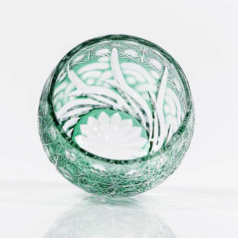60Ml Japanese Edo Kiriko Hand Cut Glass Cup, Hand Carved Colored Crystal S Glass, Mini Sake Whiskey Tumbler For Home Bar Gift