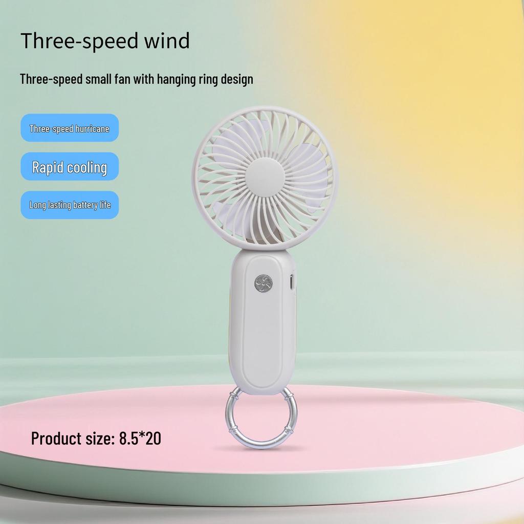 Portable USB Mini Handheld Fan with Lanyard - Silent for Indoor/Outdoor Use