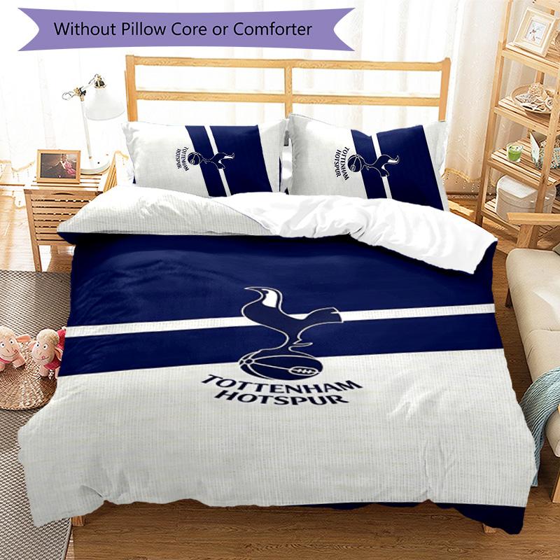 3pcs Tottenham Hotspur F.C pattern bedding set duvet cover set includes duvet cover &pillowcases,perfect all season bedroom decoration&gift