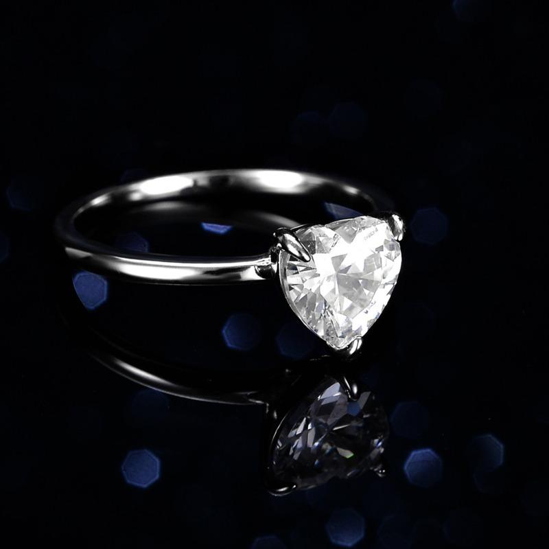 Bague Ringen Novinka v srdci S925 Sterling Silver Sparkling 2CT Moissanite zásnubní prsteny pro ženy Šperky s příslibem výročí