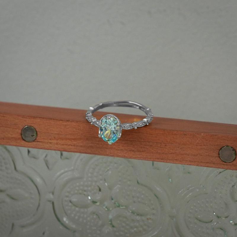 

Регулируемое Винтажное Кольцо в Стиле Арт-Деко Судебное Синий Цирконий Инкрустация Элегантный Характер Нишевый Дизайн Женское Регулируемое Кольцо на Палец