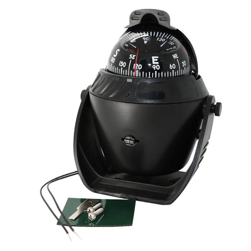 LC760 Nautical Compass Black Nautical Compass Plastic Nautical Compass LED Accessory For Boats-A65M