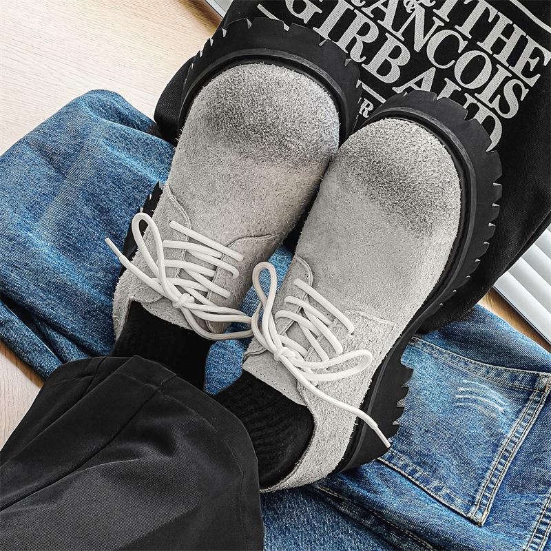 Japanese Retro Big Head Derby Shoes Men'S Old-Fashioned Commuter Casual Leather Shoes 24229-J