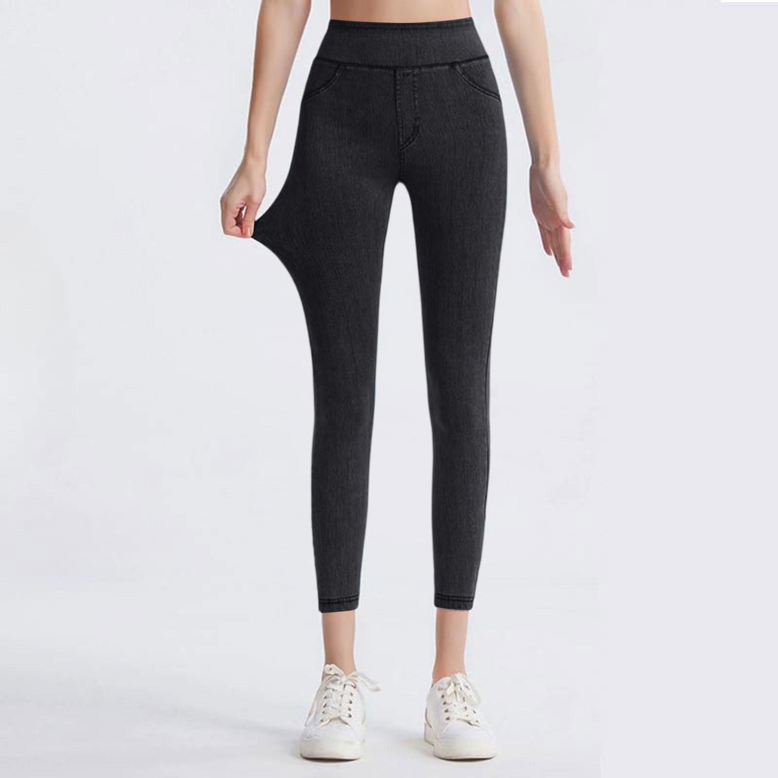 

Женские эластичные джинсовые леггинсы скинни с двойными карманами в стиле йоги XL