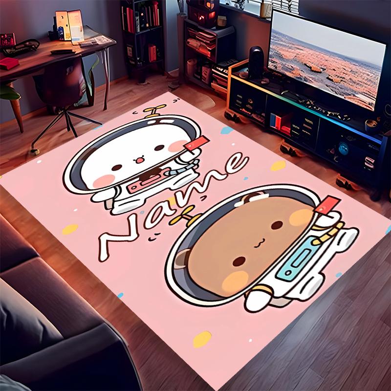 Custom Personalization Bubu and Dudu Print Area Rug - Soft, Washable Non-Slip Indoor Mat,Living Room,Home&Office Decorative Rug