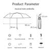 Kreativer Regenschirm mit Musiknoten, dreifach gefaltet, windabweisend, manueller schwarzer Kleber-Sonnenschirm, Anti-UV, individueller Werbeschirm