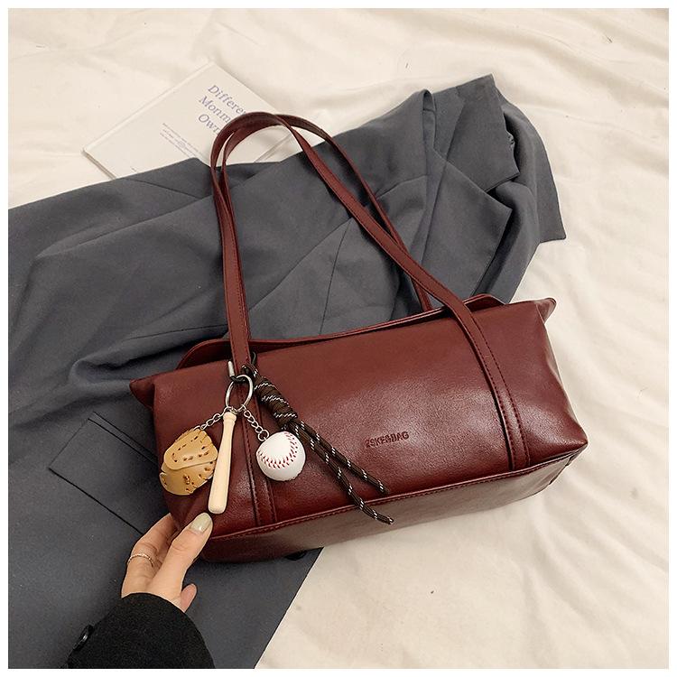 2025 simple retro texture large capacity commuter bag square student leisure tote bag portable shoulder messenger bag