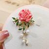 Zircon Pearls Brooches Sparkling Brooches New Peony Flower Brooches  Waist Accessorizing