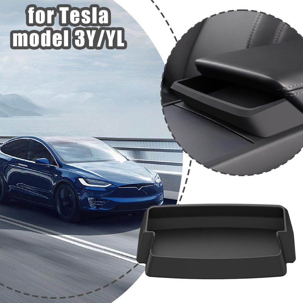 For Tesla Model 3Y/YL Central Armrest Storage Box Silicone Convenience Fit Box Storage Box Perfect Handrail Box Bag Armrest W9G1