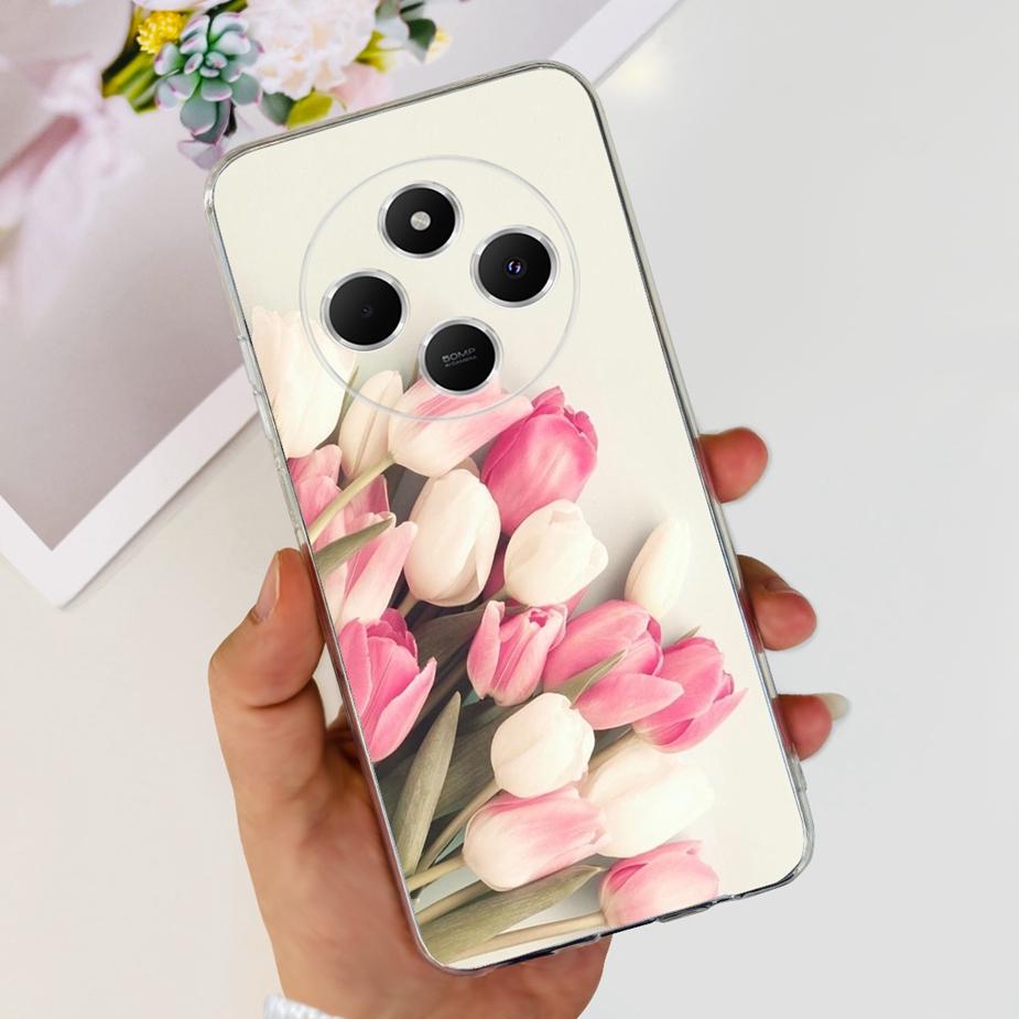 For Xiaomi Redmi 14C Case Cute Cat Butterfly Painted Cover Clear Silicone Soft TPU Phone Case For Xiaomi Redmi 14C Redmi14C Bags